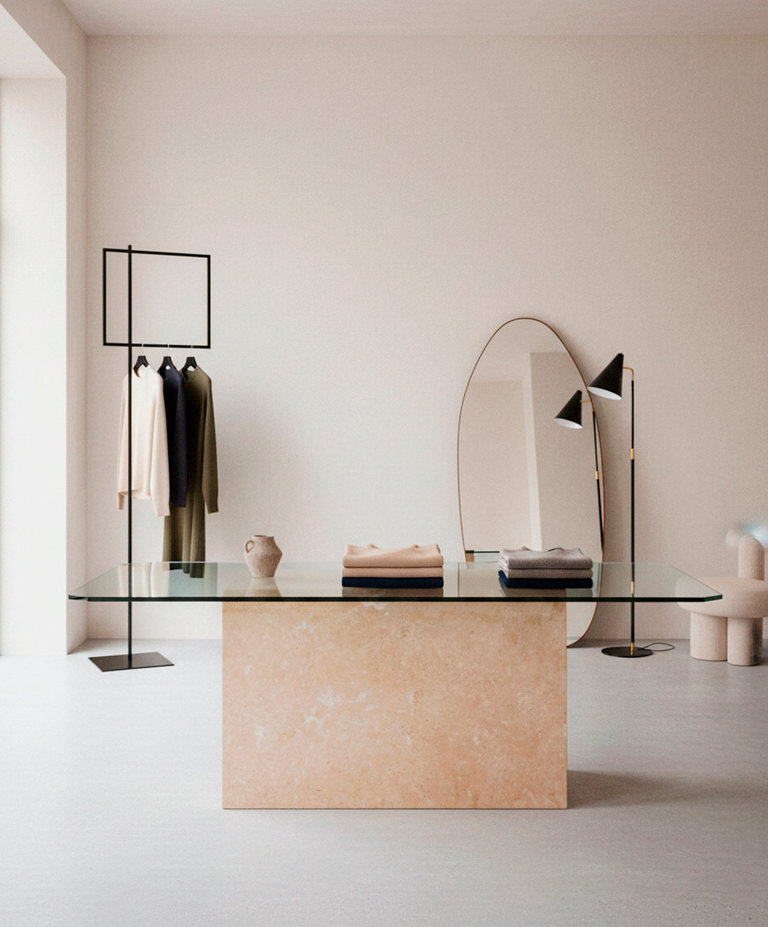 Mesa isla de mármol