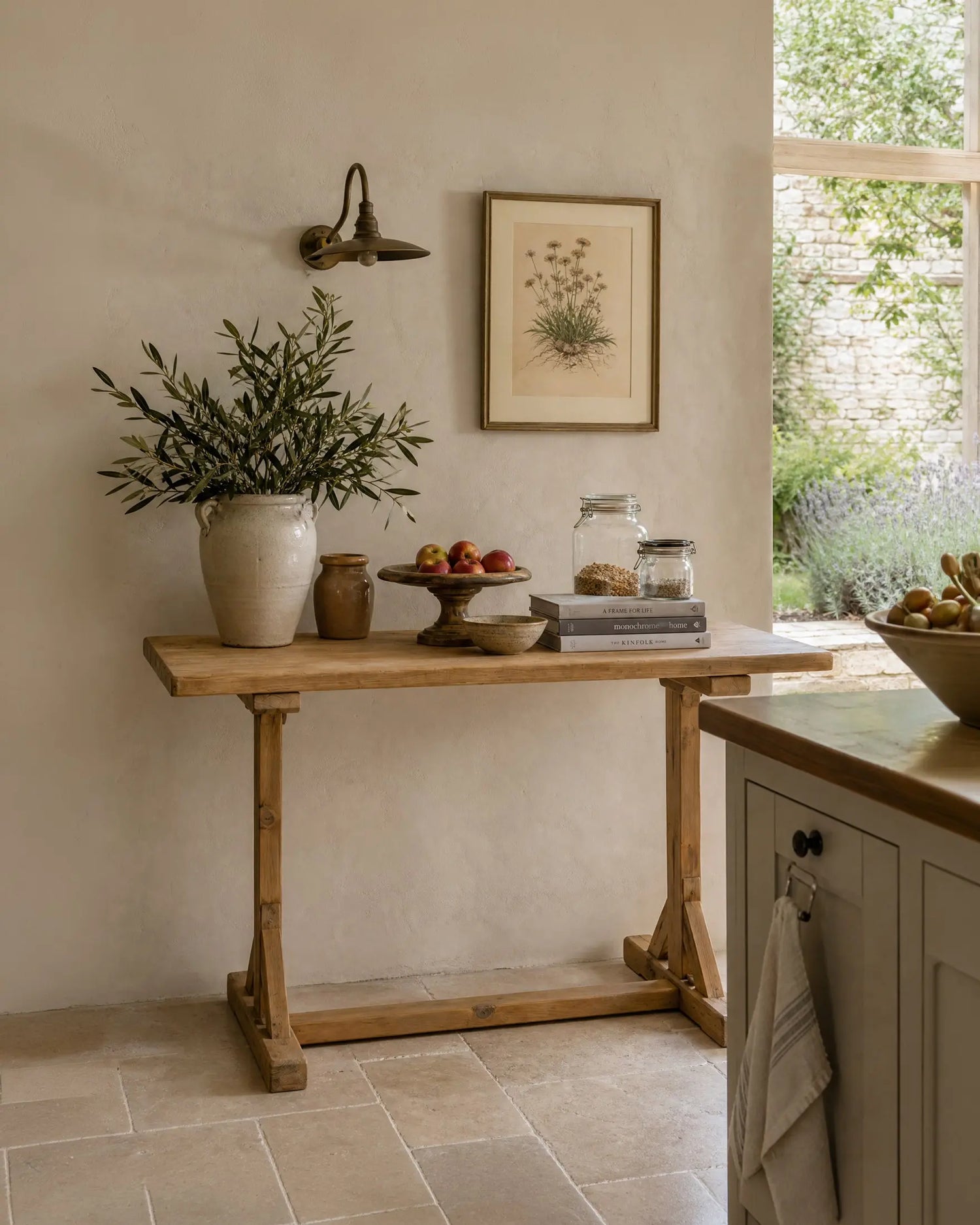 Mesa de Bistró Antigua en Madera Lavada | Francia Rural