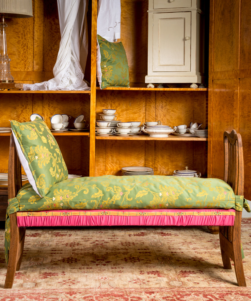 Vintage Chartreuse Bench