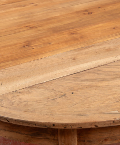 Detalle tapa de nogal lavado y alargadera de pino mesa de comedor antigua — Antique Arte y Decoración