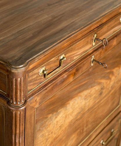 Secreter antiguo de nogal con tapa abatible estilo Luis XVI (Siglo XIX) Antique arte y decoracion