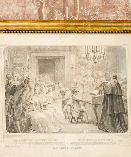 Antique Lithograph Mozart "Allegri&