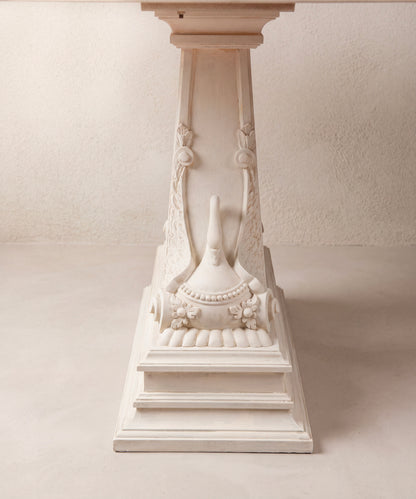 Mesa de Comedor Extensible con Cisnes Tallados | Estilo Imperio en Haya Maciza