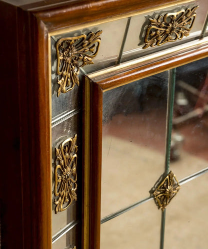 Espejo estilo imperio con marco de cristal y bronces Antique arte y decoracion