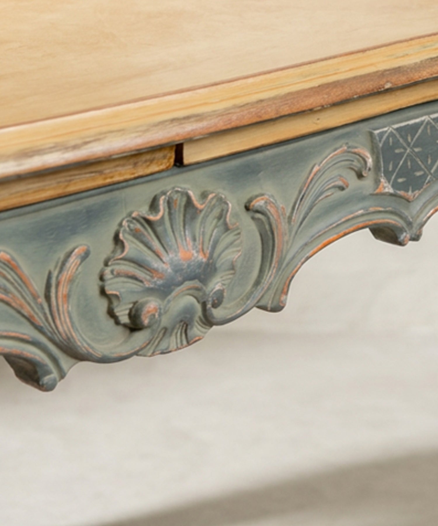 Mesa de Comedor Extensible Ovalada | Luis XV Provenzal Decapada en Azul