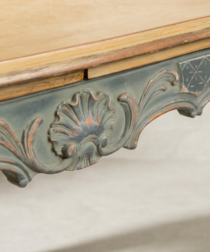 Mesa de Comedor Extensible Ovalada | Luis XV Provenzal Decapada en Azul