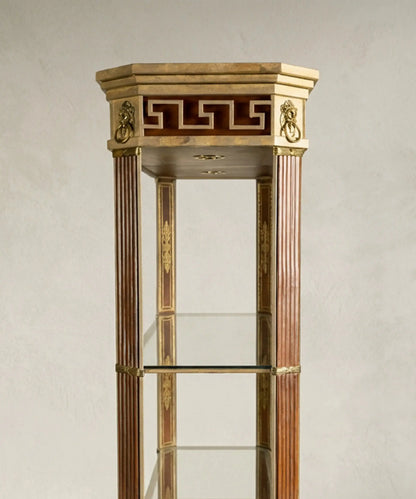 Pareja de grandes estanterías de metal forjado con iluminación Antique arte y decoracion