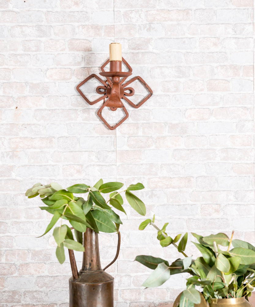 Antique wrought iron wall light