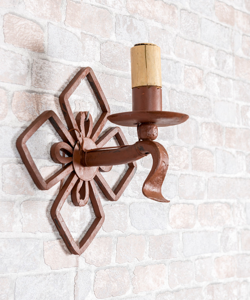 Antique wrought iron wall light