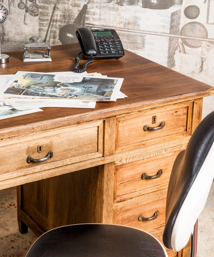 Antique Daroca Oak Desk