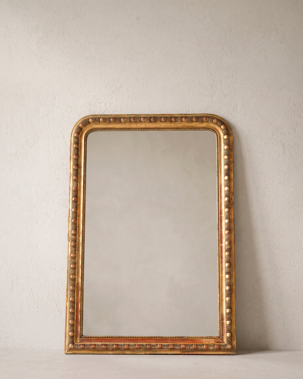 Espejo antiguo francés Luis Felipe al pan de oro siglo XIX vista frontal — Antique Arte y Decoración