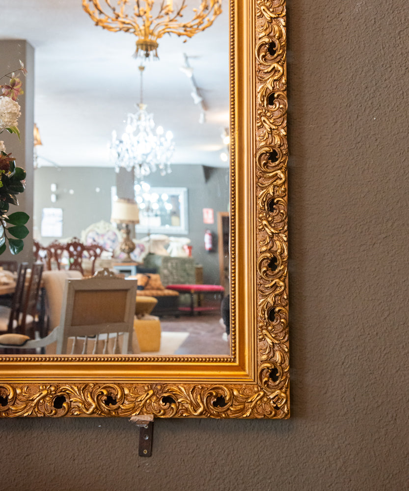 Gold top vintage mirror