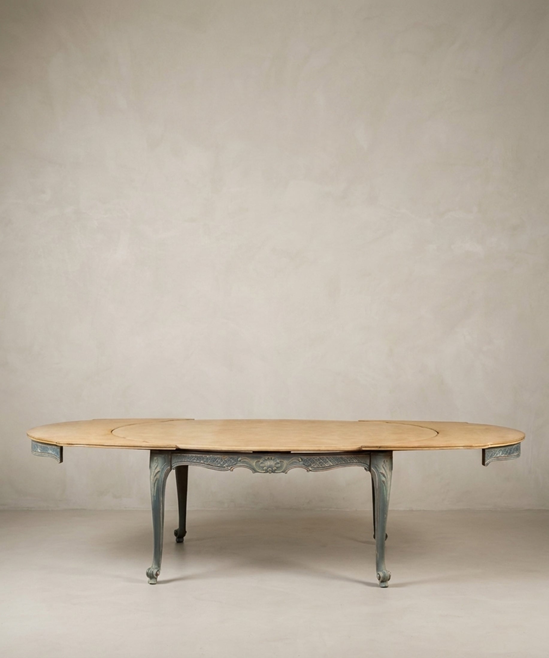 Mesa de Comedor Extensible Ovalada | Luis XV Provenzal Decapada en Azul