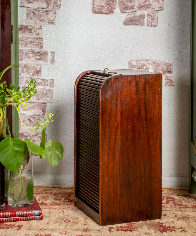 Antique rolling filing cabinet