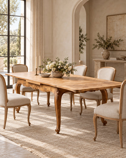 Mesa de Comedor Extensible Vintage de Cerezo | Estilo Luis XV