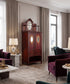 Mueble auxiliar eduardiano de caoba con espejos ambientado en un salón — Antique Arte y Decoración