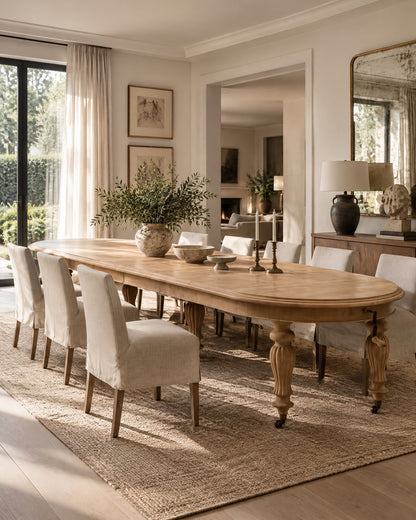 Mesa de Comedor Extensible de Caoba con Manivela | Estilo Victoriano, hasta 386 cm