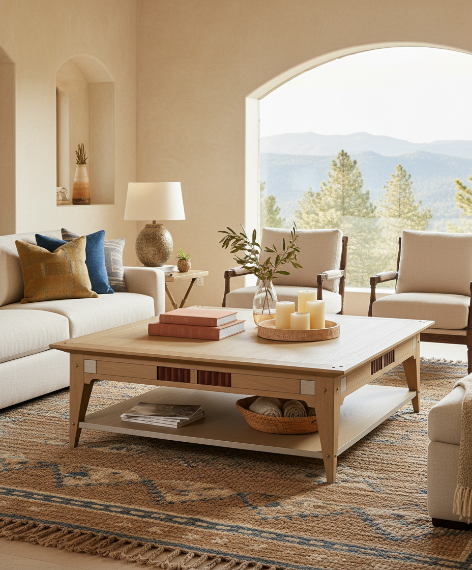 Mesa de centro en madera de roble