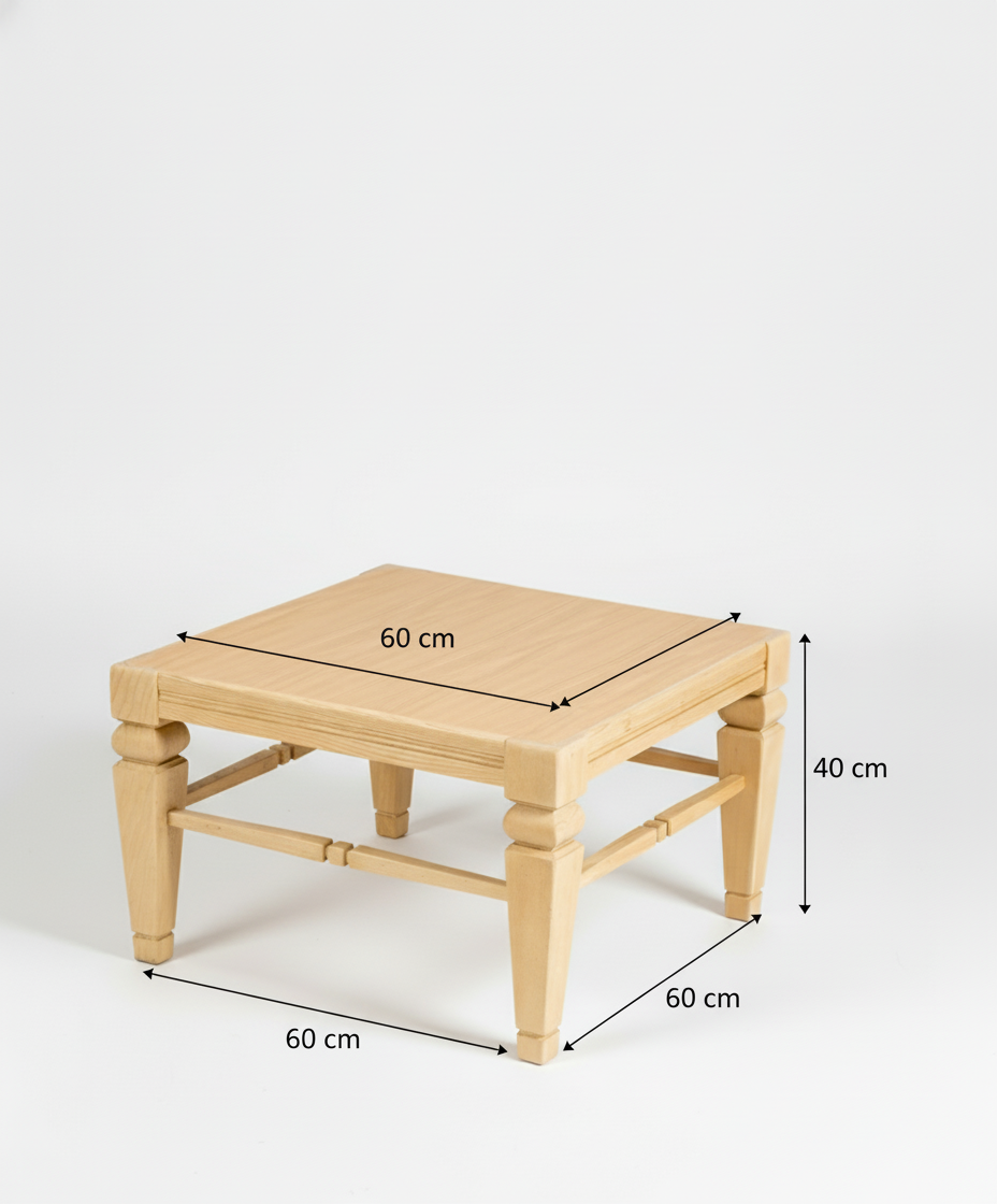 Mesa baja auxiliar de madera Chiara