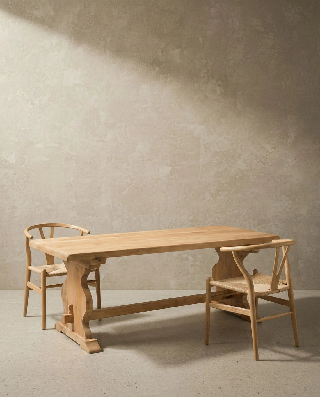 Mesa de refectorio de madera maciza