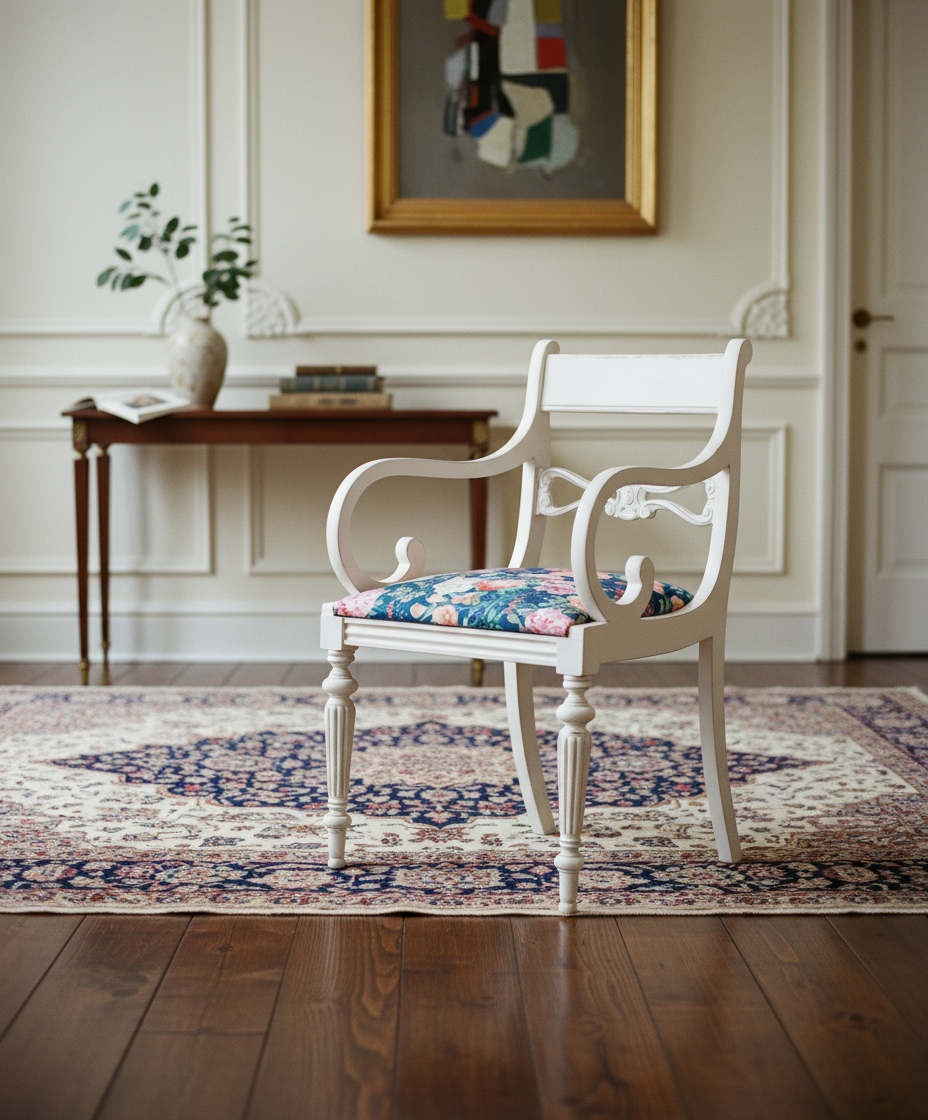 sillon antiguo de madera taoizado