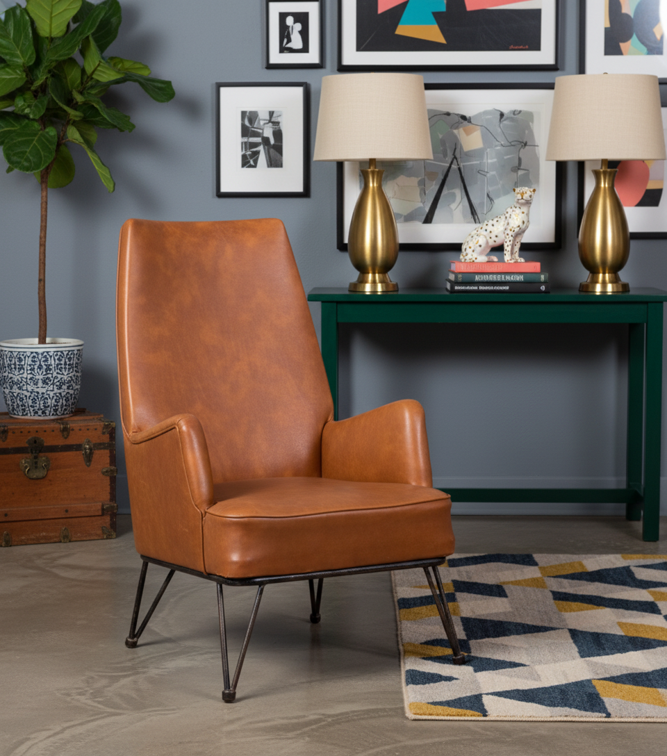 sillon antiguo de barco en piel