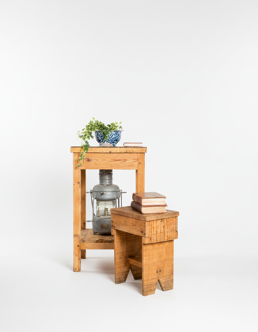 banqueta rustica de madera