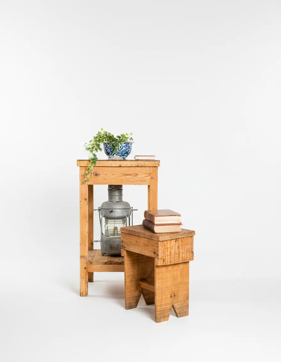 banqueta rustica de madera