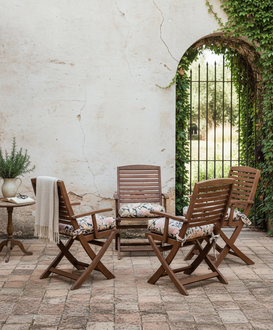 Conjunto de cuatro sillas plegables Garden