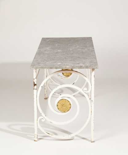 MESA DE FORJA Y MARMOL LATERAL