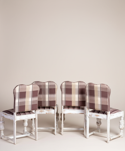 conjunto de cuatro sillas vintag pata decape vista trasera