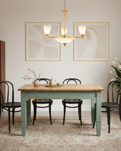 mesa de madera en piso 