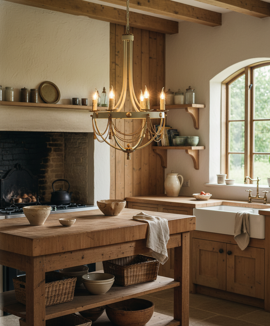 Lámpara antigua de hierro provenzal