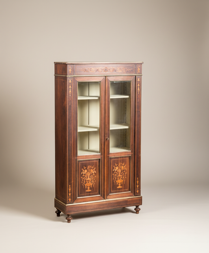 Vitrina antigua neoclásica de marquetería