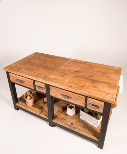 mesa isla industrial vista superior