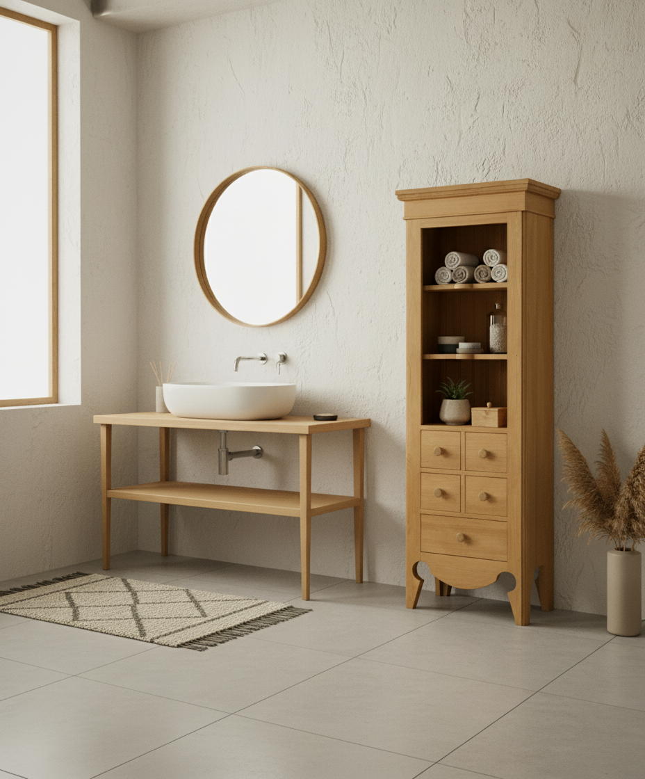 Mueble auxiliar estantería con cajones