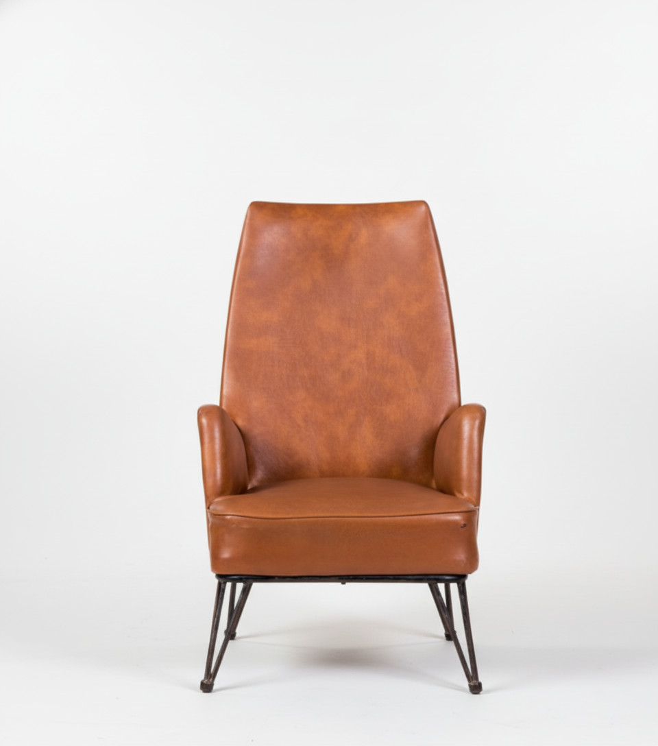 sillon antiguo de barco en piel