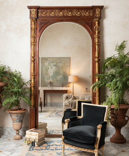 Espejo antiguo de caoba siglo XIX