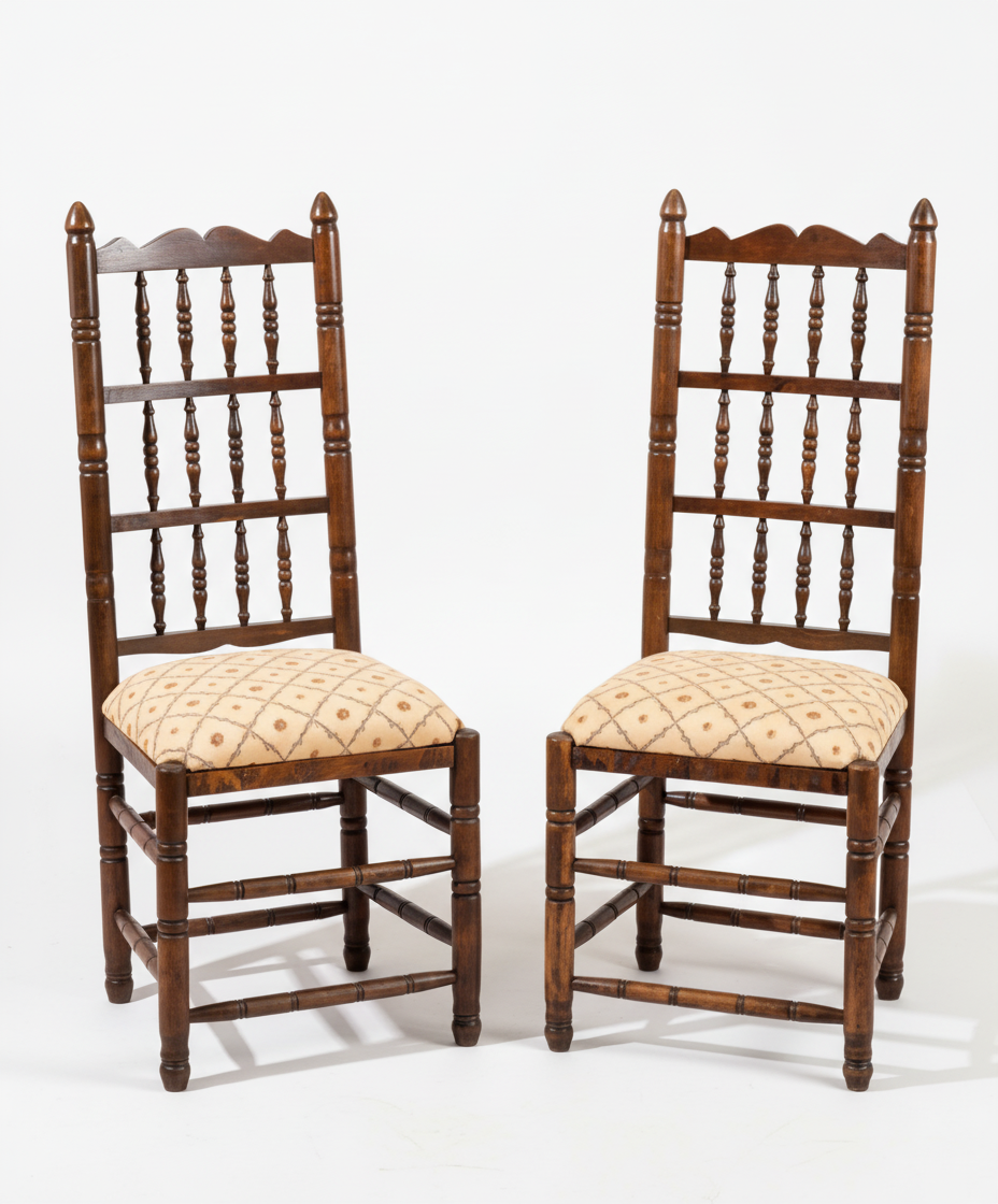 pareja de sullas rusticas de madera