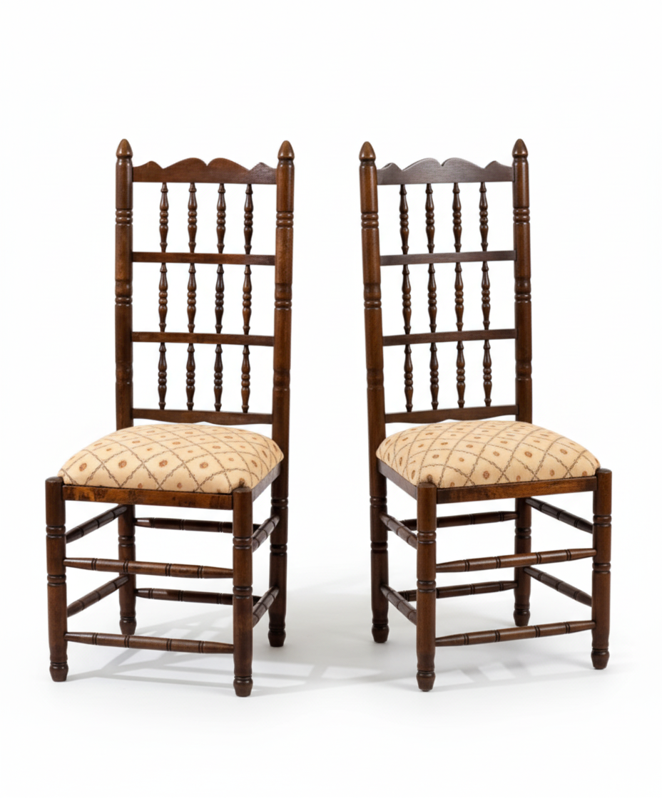 pareja de sullas rusticas de madera