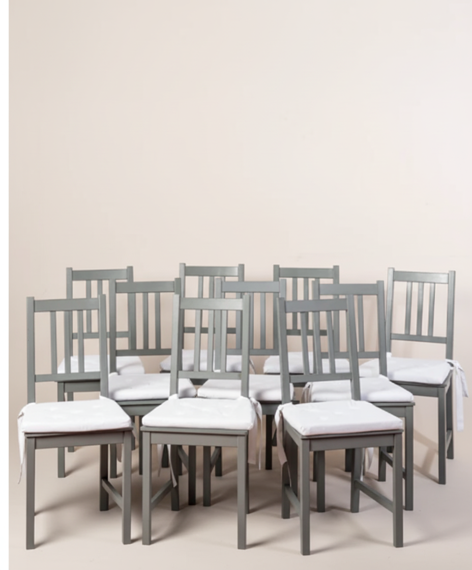 CONJUNTO SILLA RUSTICA DE MADERA CON CONJIN