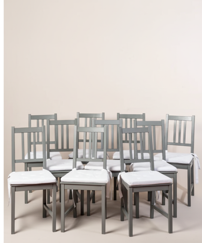 CONJUNTO SILLA RUSTICA DE MADERA CON CONJIN