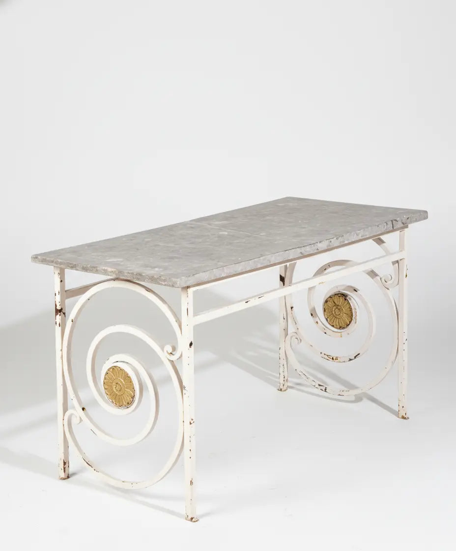 MESA DE FORJA Y MARMOL