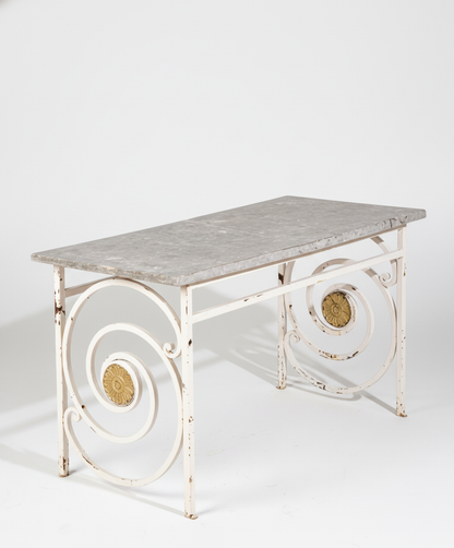 MESA DE FORJA Y MARMOL