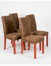 conjunto de cuatro sillas vista lateral