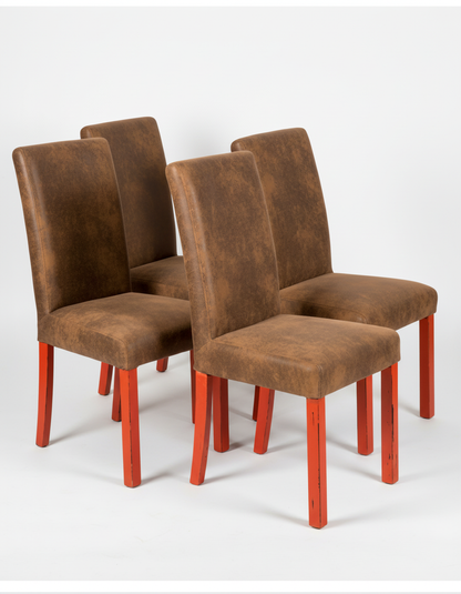 conjunto de cuatro sillas vista lateral