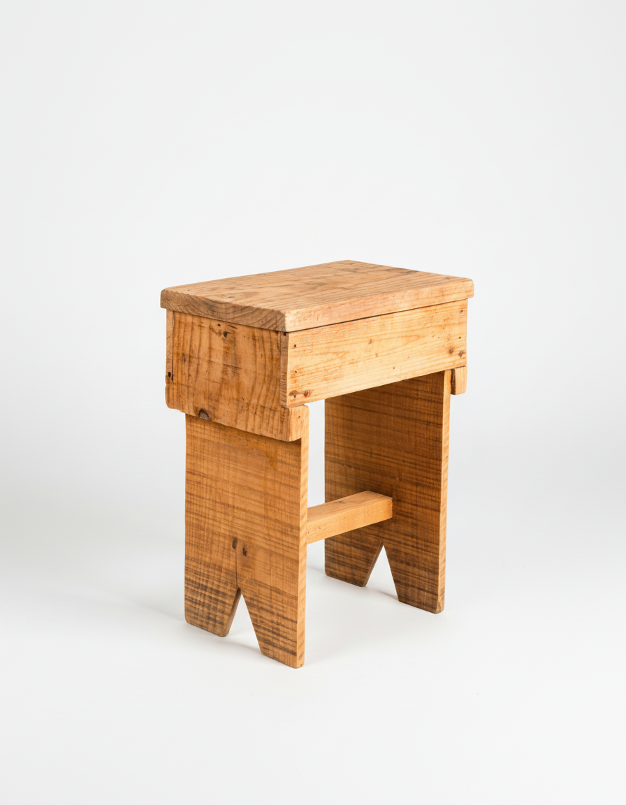 banqueta de madera de estilo rustico lateral