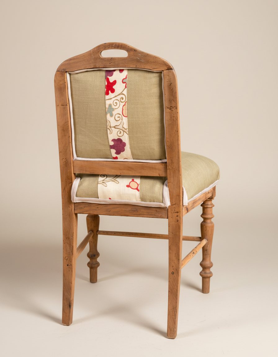 silla antigua de madera trasera