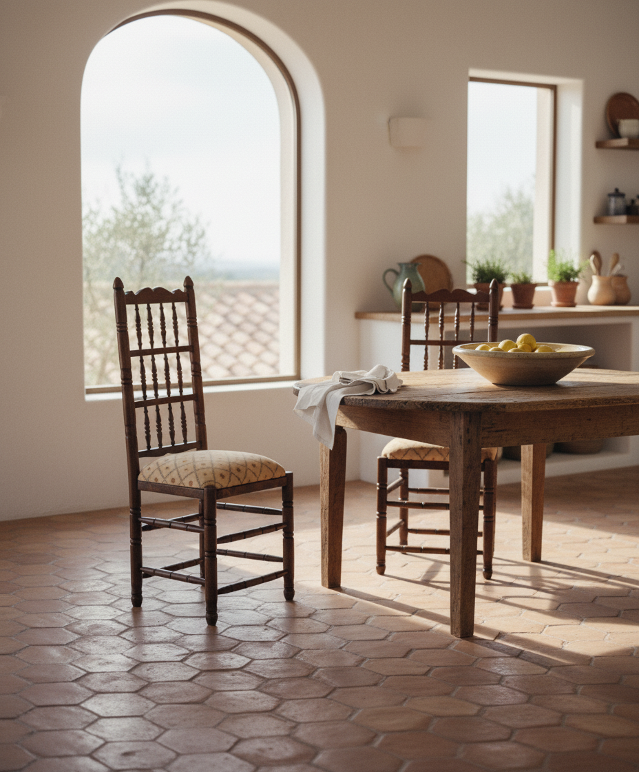 pareja de sullas rusticas de madera