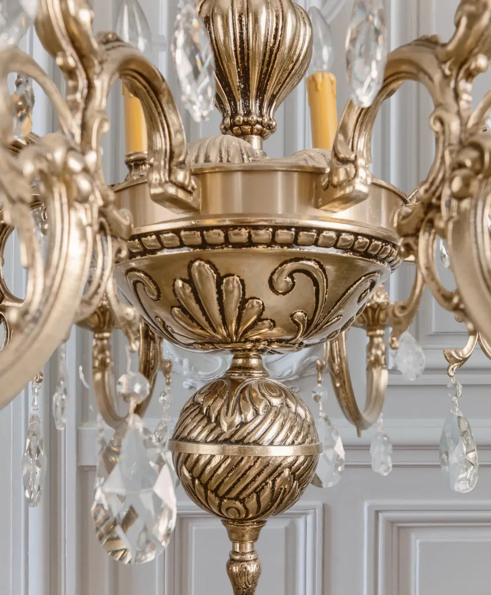 Lámpara de bronce y cristal de Swarovski Antique arte y decoracion